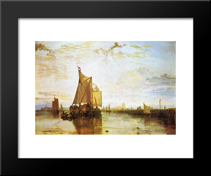 Dort, The Dort Packet'Boat From Rotterdam Bacalmed 20x24 Black Modern Wood Framed Art Print Poster by Turner, Joseph Mallord William