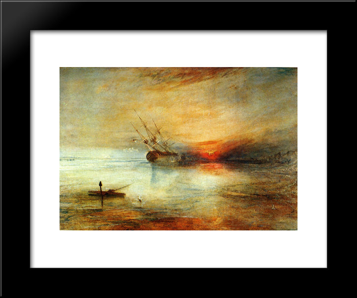 Fort Vimieux 20x24 Black Modern Wood Framed Art Print Poster by Turner, Joseph Mallord William