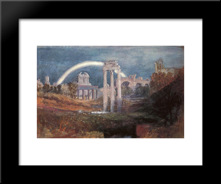 Rome: The Forum With A Rainbow 20x24 Black Modern Wood Framed Art Print Poster by Turner, Joseph Mallord William