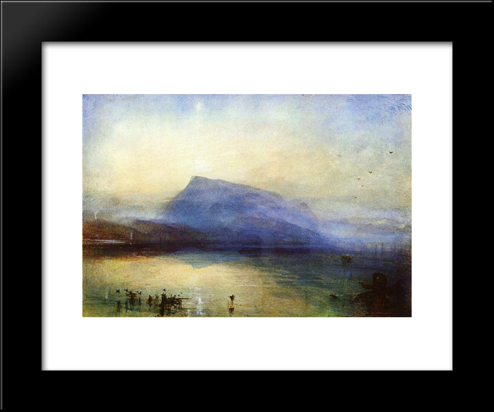 The Blue Rigi: Lake Of Lucerne ' Sunrise 20x24 Black Modern Wood Framed Art Print Poster by Turner, Joseph Mallord William