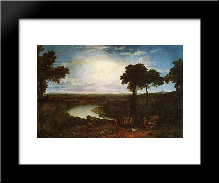 The Festival Upon The Opening Of The Vintage At Maco 20x24 Black Modern Wood Framed Art Print Poster by Turner, Joseph Mallord William