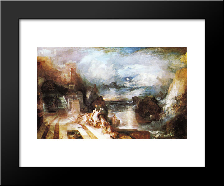 The Parting Of Hero And Leander ' From The Greek Of Musaeus 20x24 Black Modern Wood Framed Art Print Poster by Turner, Joseph Mallord William