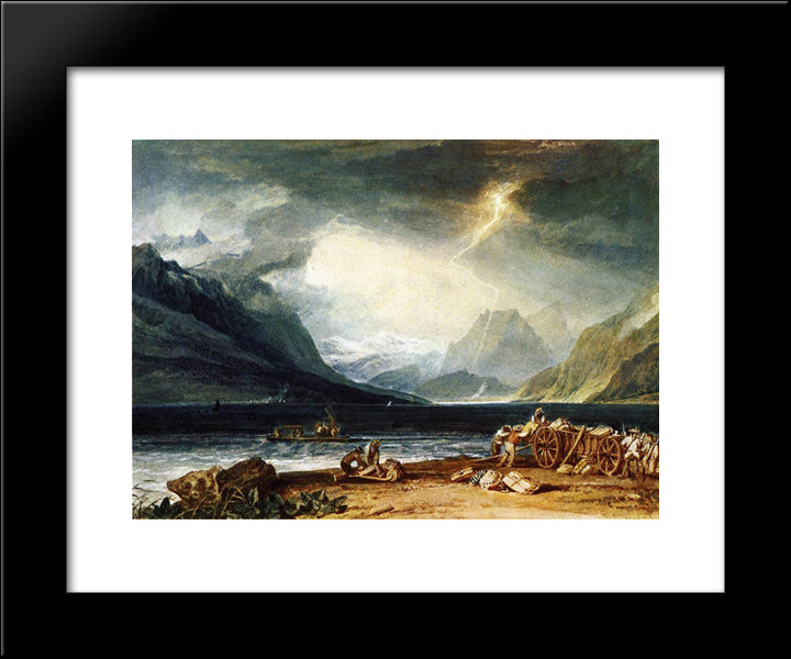 The Lake Of Thun, Switzerland 20x24 Black Modern Wood Framed Art Print Poster by Turner, Joseph Mallord William