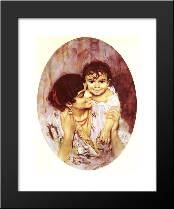 Modersgladje 20x24 Black Modern Wood Framed Art Print Poster by Zorn, Anders