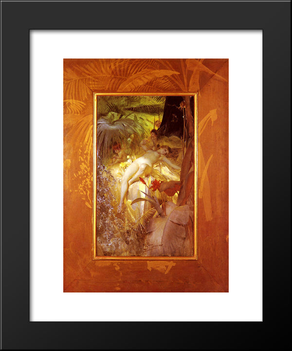 Karleksnymf 20x24 Black Modern Wood Framed Art Print Poster by Zorn, Anders