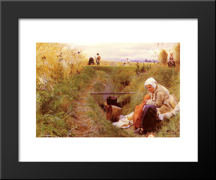 Our Daily Bread 20x24 Black Modern Wood Framed Art Print Poster by Zorn, Anders