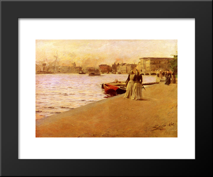 Utsikt Fran Skeppsholmskajen 20x24 Black Modern Wood Framed Art Print Poster by Zorn, Anders