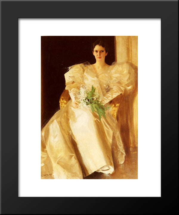 Portrait Of Mrs. Eben Richards 20x24 Black Modern Wood Framed Art Print Poster by Zorn, Anders