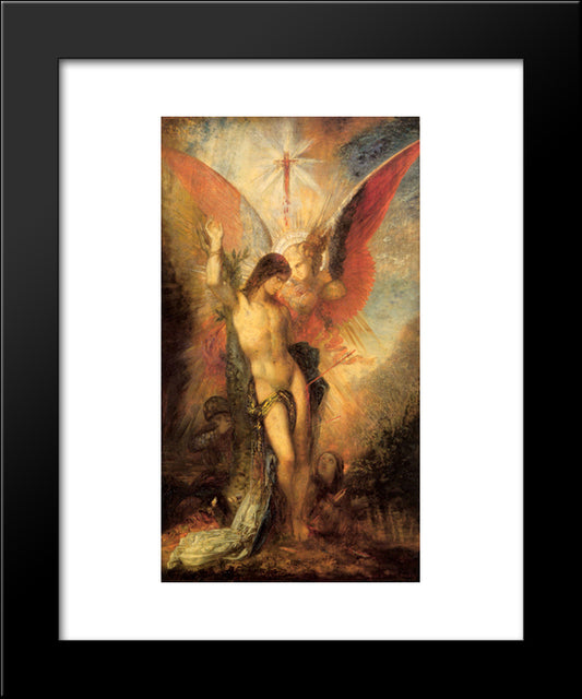 Saint Sebastian And The Angel 20x24 Black Modern Wood Framed Art Print Poster by Moreau, Gustave