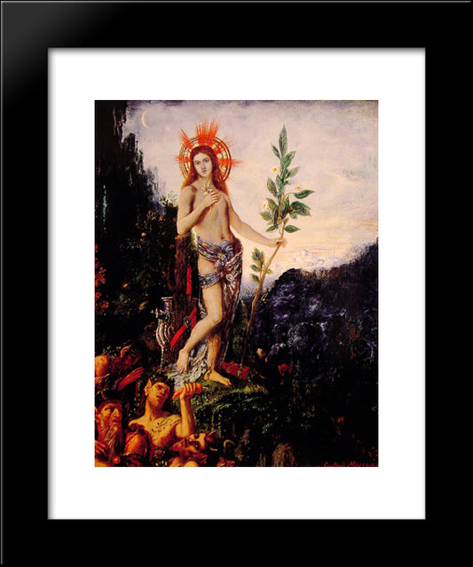 Apollo And The Satyrs 20x24 Black Modern Wood Framed Art Print Poster by Moreau, Gustave