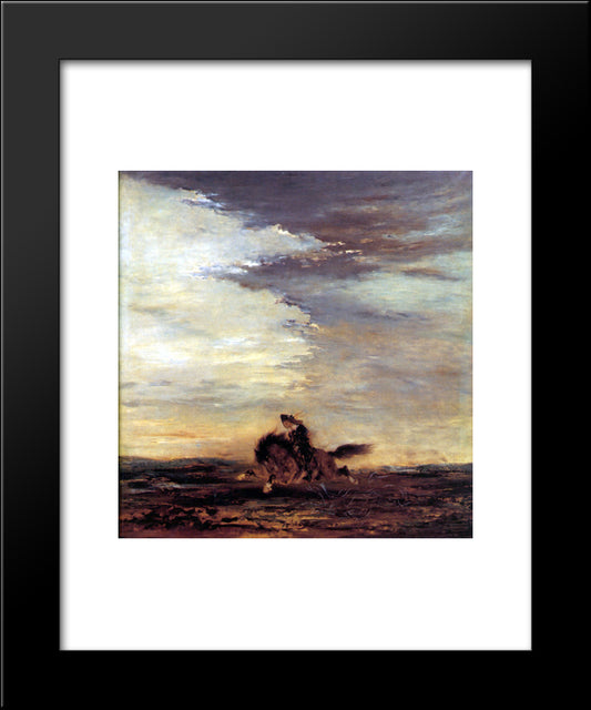 The Scottish Horseman 20x24 Black Modern Wood Framed Art Print Poster by Moreau, Gustave