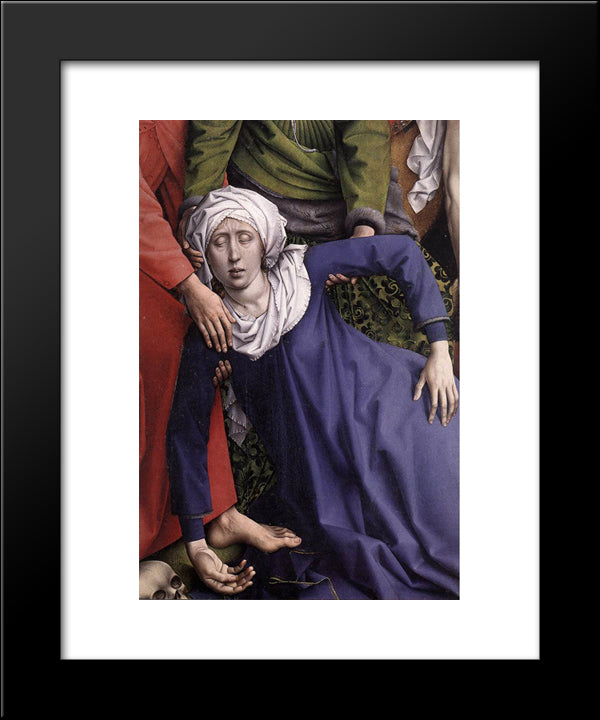 Deposition [Detail: 1] 20x24 Black Modern Wood Framed Art Print Poster by van der Weyden, Rogier