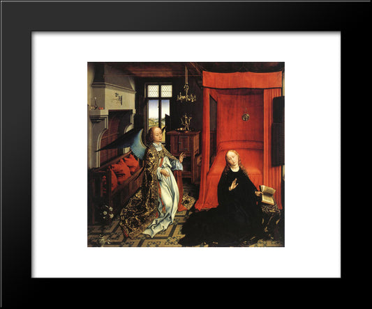 Annunciation Triptych: Central Panel [Detail: 1] 20x24 Black Modern Wood Framed Art Print Poster by van der Weyden, Rogier