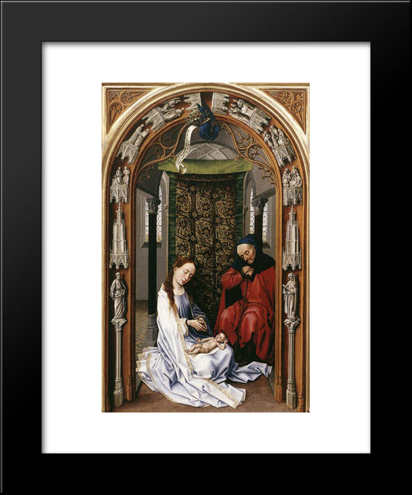 Miraflores Altarpiece: Left Panel 20x24 Black Modern Wood Framed Art Print Poster by van der Weyden, Rogier
