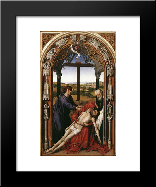 Miraflores Altarpiece: Central Panel 20x24 Black Modern Wood Framed Art Print Poster by van der Weyden, Rogier