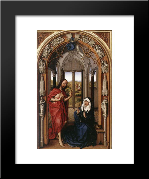 Miraflores Altarpiece: Right Panel 20x24 Black Modern Wood Framed Art Print Poster by van der Weyden, Rogier