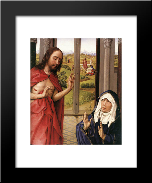 Miraflores Altarpiece: Right Panel [Detail: 1] 20x24 Black Modern Wood Framed Art Print Poster by van der Weyden, Rogier