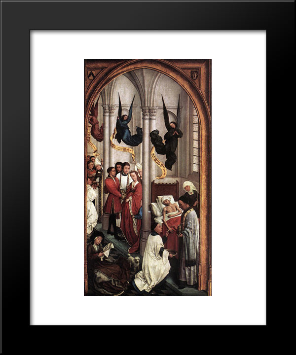 Seven Sacraments Altarpiece: Right Wing 20x24 Black Modern Wood Framed Art Print Poster by van der Weyden, Rogier