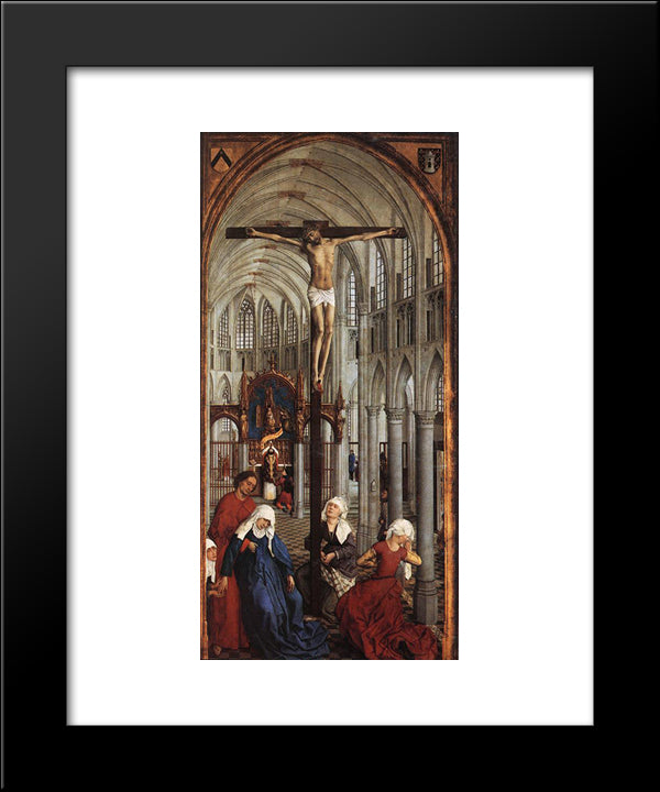 Seven Sacraments Altarpiece: Central Panel 20x24 Black Modern Wood Framed Art Print Poster by van der Weyden, Rogier