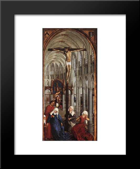 Seven Sacraments Altarpiece: Central Panel 20x24 Black Modern Wood Framed Art Print Poster by van der Weyden, Rogier