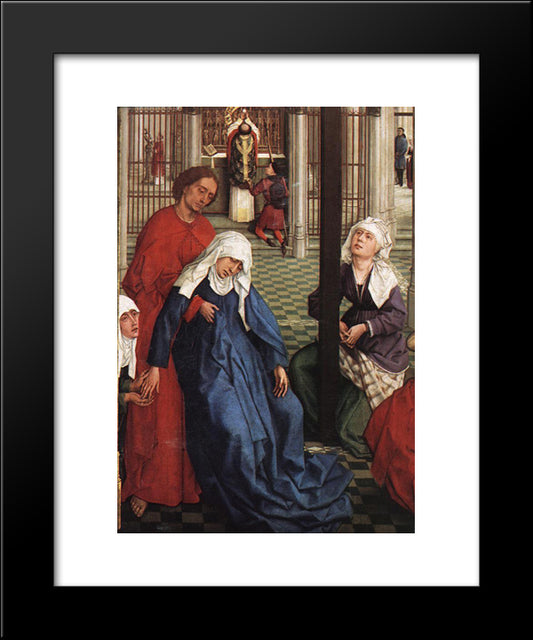 Seven Sacraments Altarpiece: Central Panel [Detail: 1] 20x24 Black Modern Wood Framed Art Print Poster by van der Weyden, Rogier