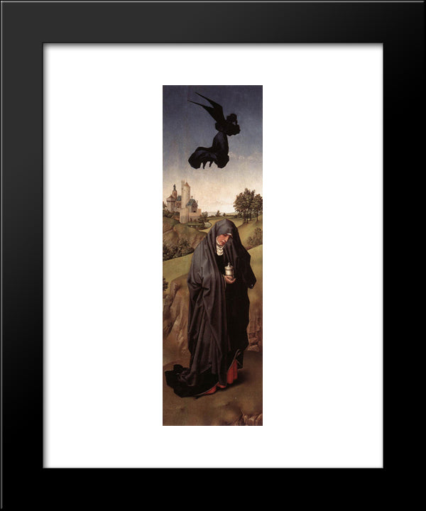 Crucifixion Triptych: Left Wing 20x24 Black Modern Wood Framed Art Print Poster by van der Weyden, Rogier
