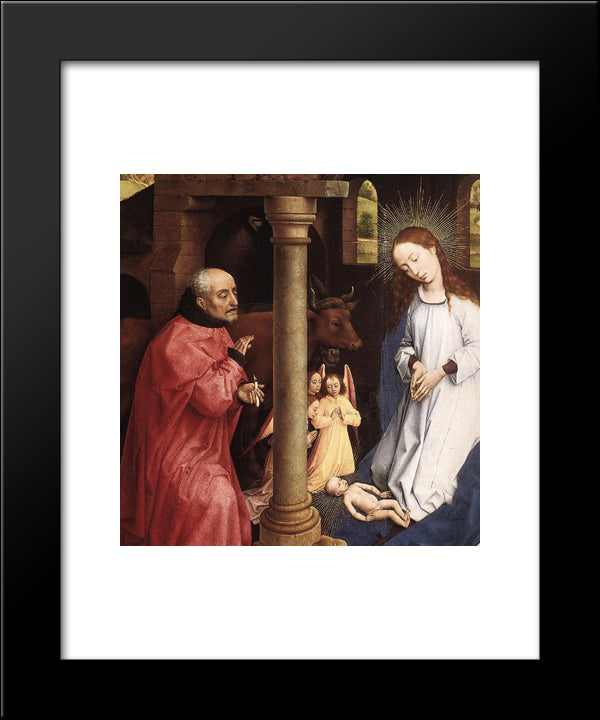 Bladelin Triptych: Central Panel [Detail: 2] 20x24 Black Modern Wood Framed Art Print Poster by van der Weyden, Rogier