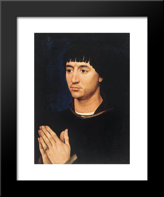 Portrait Diptych Of Jean De Gros: Right Wing 20x24 Black Modern Wood Framed Art Print Poster by van der Weyden, Rogier