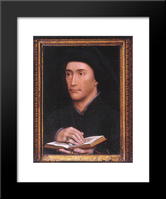 Portrait Of A Man (Guillaume Fillastre?) 20x24 Black Modern Wood Framed Art Print Poster by van der Weyden, Rogier