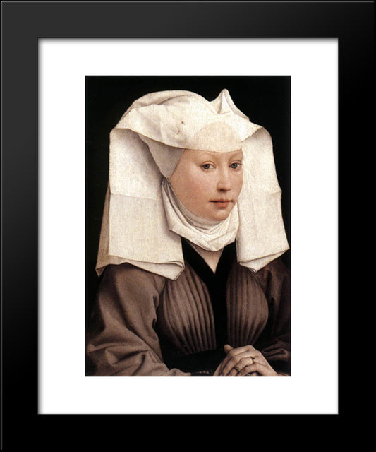 Lady Wearing A Gauze Headdress 20x24 Black Modern Wood Framed Art Print Poster by van der Weyden, Rogier
