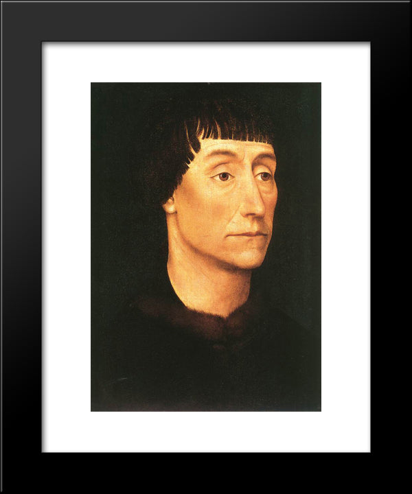 Portrait Of A Man 20x24 Black Modern Wood Framed Art Print Poster by van der Weyden, Rogier