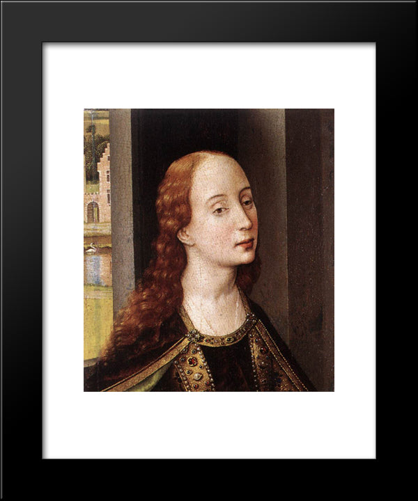 St Catherine 20x24 Black Modern Wood Framed Art Print Poster by van der Weyden, Rogier