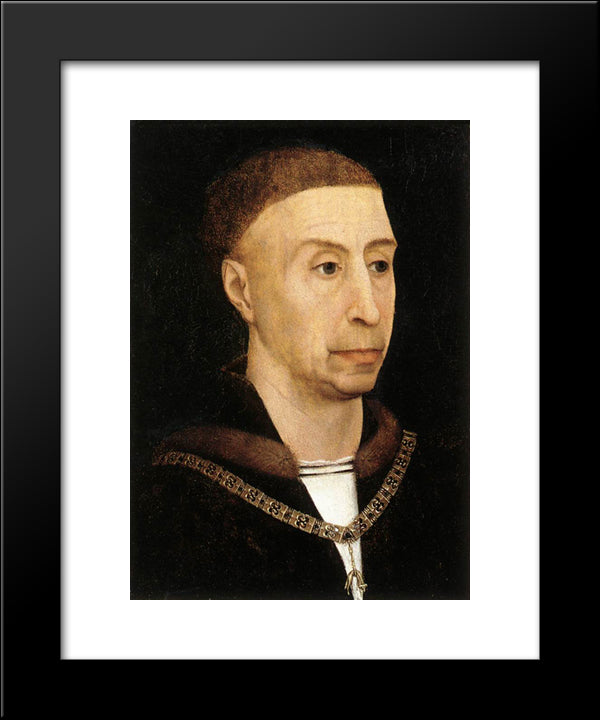 Portrait Of Philip The Good 20x24 Black Modern Wood Framed Art Print Poster by van der Weyden, Rogier