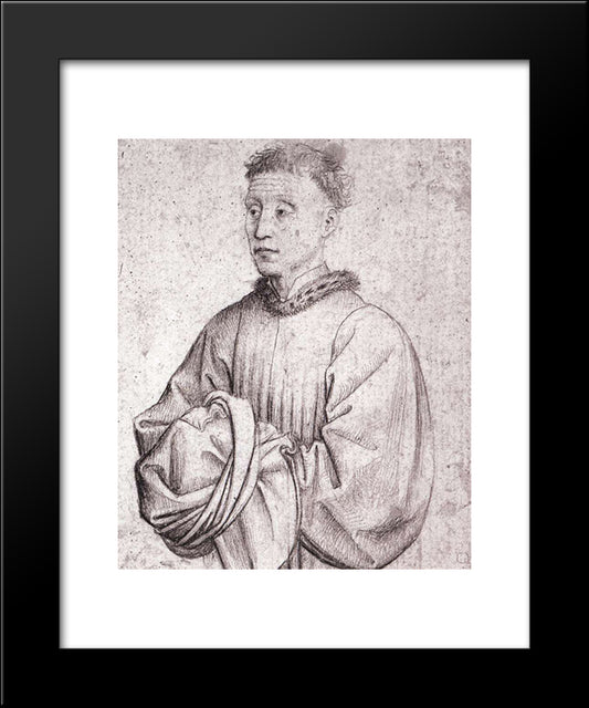 Young Man 20x24 Black Modern Wood Framed Art Print Poster by van der Weyden, Rogier