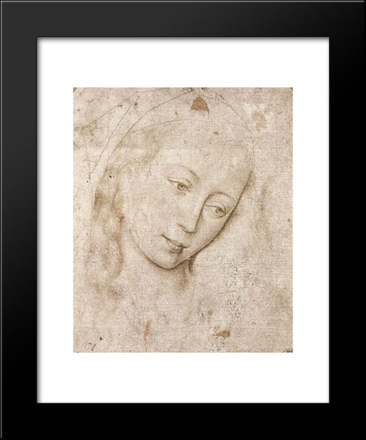 Head Of The Madonna 20x24 Black Modern Wood Framed Art Print Poster by van der Weyden, Rogier