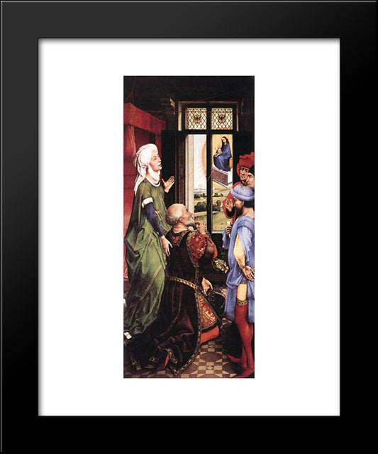 Pierre Bladelin Triptych ' Left Panel 20x24 Black Modern Wood Framed Art Print Poster by van der Weyden, Rogier