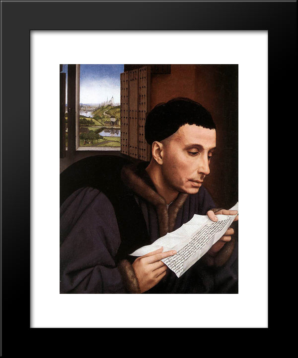 St. Ivo 20x24 Black Modern Wood Framed Art Print Poster by van der Weyden, Rogier