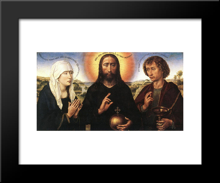 Braque Family Triptych ' Central Panel 20x24 Black Modern Wood Framed Art Print Poster by van der Weyden, Rogier