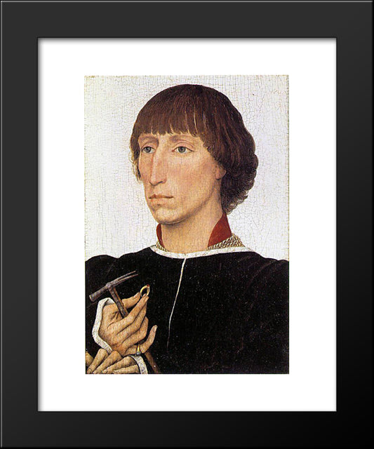 Francesco D'Este 20x24 Black Modern Wood Framed Art Print Poster by van der Weyden, Rogier