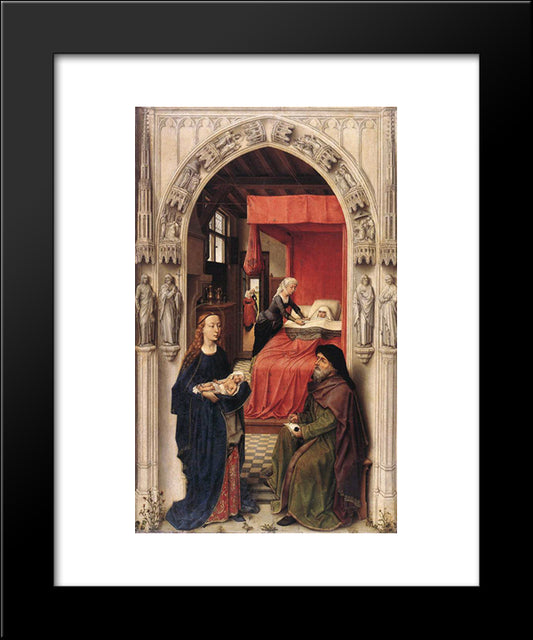 St John The Baptist Altarpiece ' Left Panel 20x24 Black Modern Wood Framed Art Print Poster by van der Weyden, Rogier