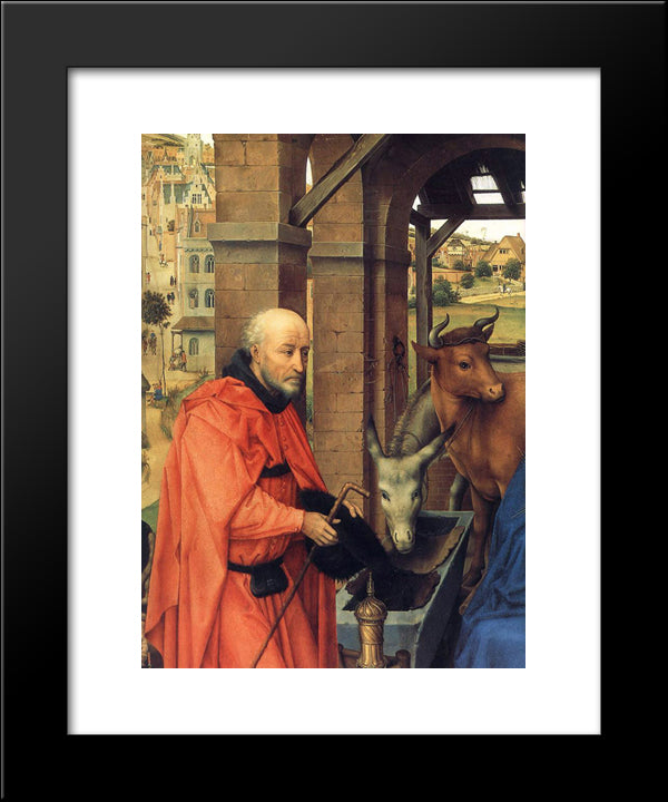 Adoration Of The Magi ' Detail 20x24 Black Modern Wood Framed Art Print Poster by van der Weyden, Rogier