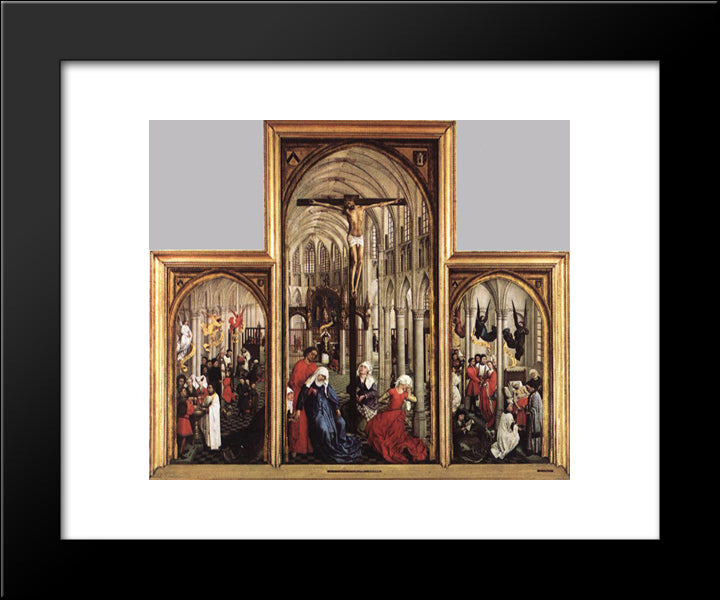 Seven Sacraments 20x24 Black Modern Wood Framed Art Print Poster by van der Weyden, Rogier