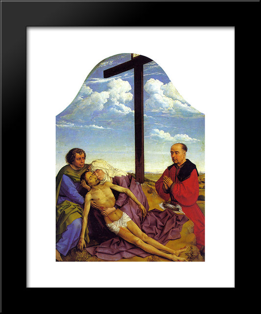 Pieta 20x24 Black Modern Wood Framed Art Print Poster by van der Weyden, Rogier