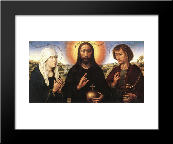 Braque Family Tryptich 20x24 Black Modern Wood Framed Art Print Poster by van der Weyden, Rogier