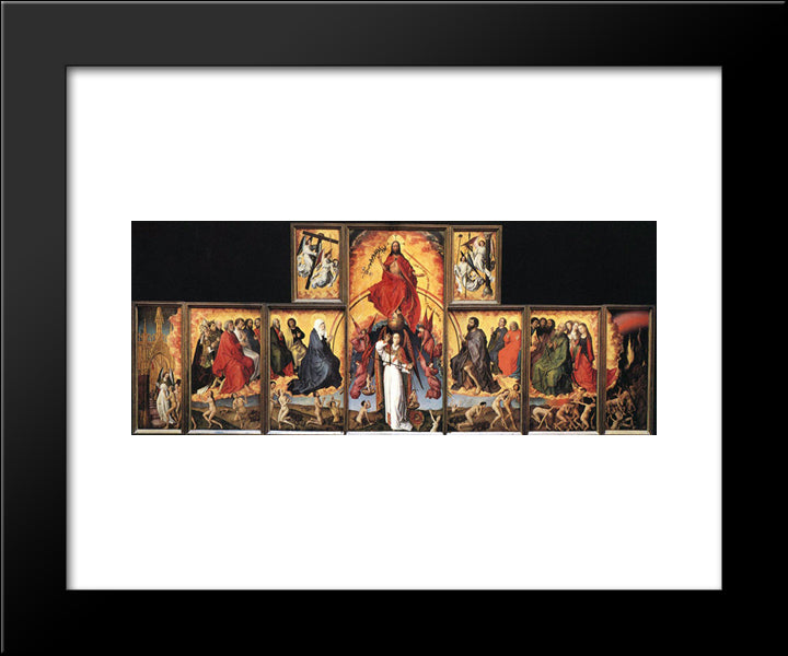 The Last Judgement Polyptych 20x24 Black Modern Wood Framed Art Print Poster by van der Weyden, Rogier