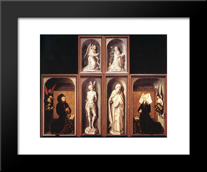 The Last Judgement Polyptych ' Reverse Side 20x24 Black Modern Wood Framed Art Print Poster by van der Weyden, Rogier