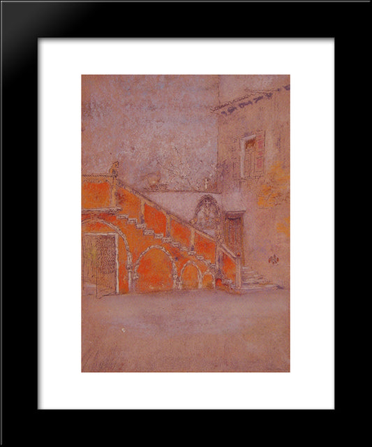 The Staircase: Note In Red 20x24 Black Modern Wood Framed Art Print Poster by Whistler, James McNeill