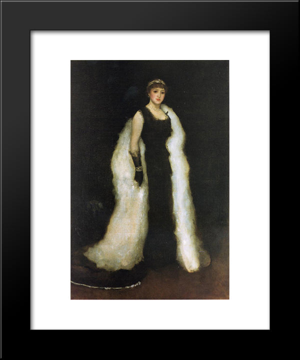 Arrangement In Black, No.5: Lady Meux 20x24 Black Modern Wood Framed Art Print Poster by Whistler, James McNeill