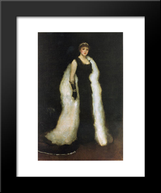 Arrangement In Black, No.5: Lady Meux 20x24 Black Modern Wood Framed Art Print Poster by Whistler, James McNeill