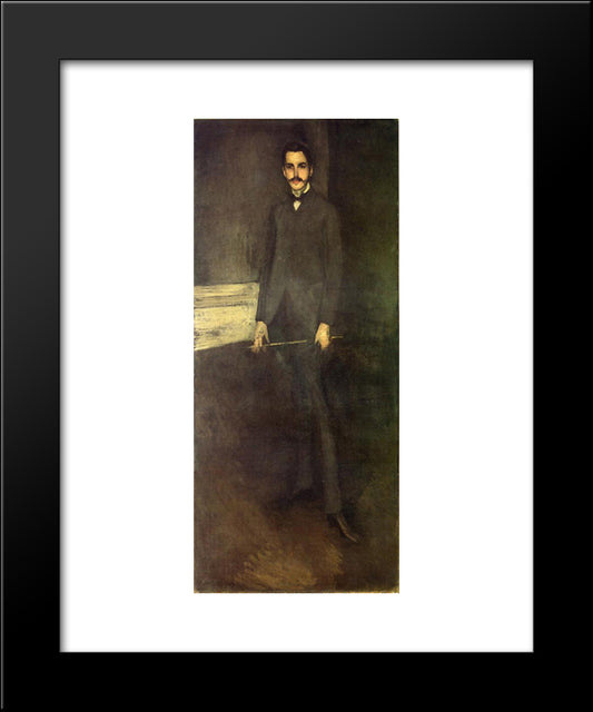 Portrait Of George W. Vanderbilt 20x24 Black Modern Wood Framed Art Print Poster by Whistler, James McNeill